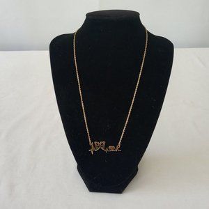 NWOT  Stainless Steel Butterfly with Initial A Necklace